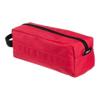 Okin Pencil Case Barrel 1 Zip Red 22x8x8cm